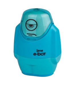 Serve E-Bot - Fluo Colours Eraser & Sharpener-Blue