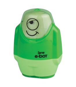 Serve E-Bot - Fluo Colours Eraser & Sharpener-Green