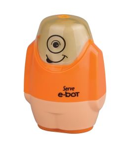 Serve E-Bot - Fluo Colours Eraser & Sharpener-Orange