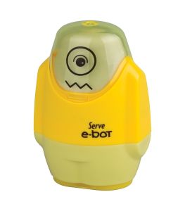 Serve E-Bot - Fluo Colours Eraser & Sharpener-Yellow