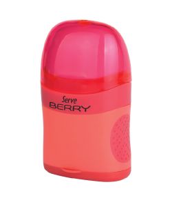 Serve Berry -Eraser & Sharpener- Fluo Colours -Red