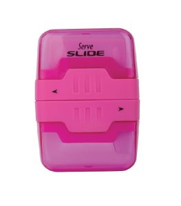 Serve Slide - Fluo Colours Eraser & Sharpener-Pink