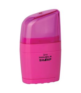 Serve Double Sharp - Fluo Colours Eraser & Sharpener-Pink