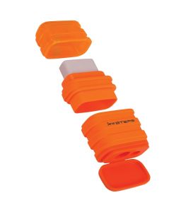Serve Steps - Eraser & Sharpener- Fluo Colours -Orange