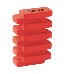 Serve Steps - Fluo Colours Eraser-Red