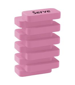 Serve Steps - Pastel Colours Eraser-Pink