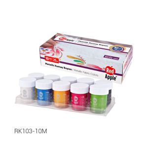 مجموعة من 10 ألوان أقمشة معدنية 25 مل RK103-10M