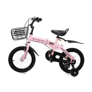 Mountain gear Foldable Kids Bike Bicycle with Hand brake Tools Carrier seat and Basket, 14 inch 