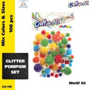 Assorted Glitter Pompoms -Motif 02