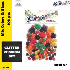 Assorted Glitter Pompoms -Motif 07