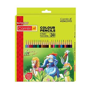 Camlin Colour Pencil Pack of 24 Assorted Full Size Round