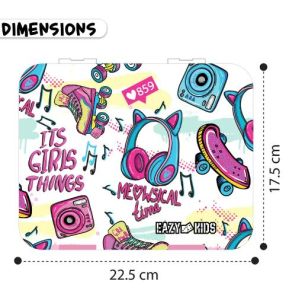 Eazy Kids 5 & 4 Convertible Bento Lunch Box wt Sandwich Cutter Set - Its Girls Things - Pink
