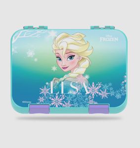 Disney Frozen Princess Elsa 6 / 4 Compartment Convertible Bento Tritan Lunch Box - Blue