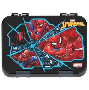 Marvel Spider-Man 6 / 4 Compartment Convertible Bento Tritan Lunch Box - Black