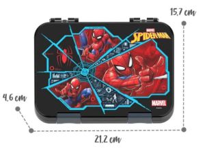 Marvel Spider-Man 6 / 4 Compartment Convertible Bento Tritan Lunch Box - Black