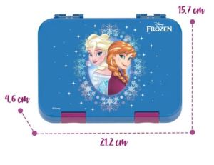 Disney Frozen Elsa Anna 6 / 4 Compartment Convertible Bento Tritan Lunch Box - Blue