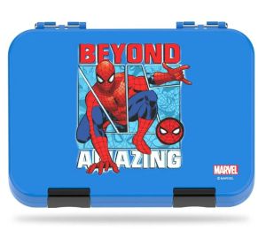 Marvel Beyond Amazing Spider Man 6 / 4 Compartment Convertible Bento Tritan Lunch Box - Blue