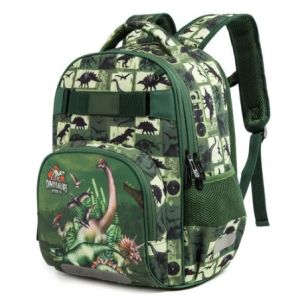 مقلمة حقيبة مدرسية للأطفال مقاس 18 بوصة من إيزي - 3 مقلمة ديناصور - أخضر