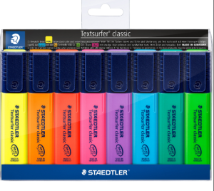 staedtler set of 8 neon colored highlighters