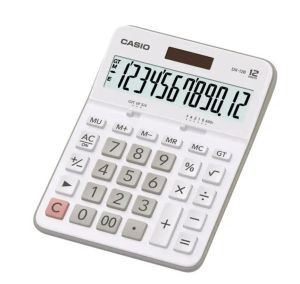 Casio Calculator (DX-12B-WE-W-DC) Practical, White
