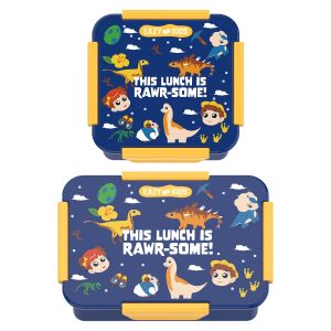 Eazy Kids Lunch Box Set, T-Rex- Blue