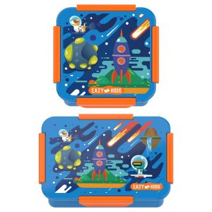 Eazy Kids Lunch Box Set, Space  - Blue