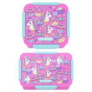 Eazy Kids Lunch Box Set, Unicorn Desert  - Pink