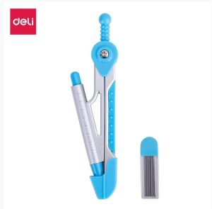 Deli Engineering Compass With Mechanical-Clutch Pencil, Blue E8616