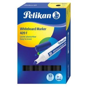 Pelican Whiteboard Marker Pen - 10 Pieces with Round Tip - Blue 
