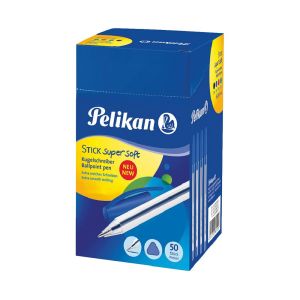 Pelikan Stick Super Soft Ball Pen, Box of 50"s-Blue