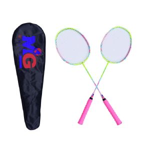 Mountain Gear Badminton Racket Set of 2 with Carry Bag Pink/green 