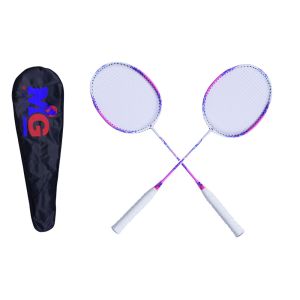 Mountain Gear Badminton Racket Set of 2 with Carry Bag Pink/white 