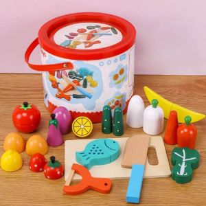 Wooden Kitchen Toys Cutting Fruits Vegetables