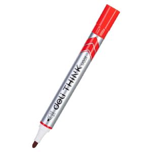 Deli whiteboard pen, round nib, 2 mm, red