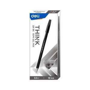 قلم ديلي جل أسود 0.5 علبة 12 قطعة - Eq8-Bk