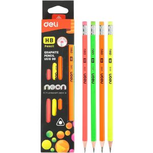 Deli Neon Pencil 12 Pieces Hb -EU51600