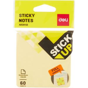 Deli Sticky Note Yellow,3*3,60 Sheets,EA02852