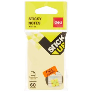 Deli Sticky Note Yellow,2*3, 60 Sheets,EA02752
