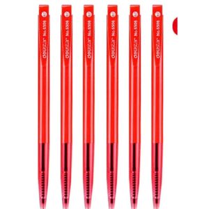 Deli Pen Retractable, 0.7 mm, Stand 60 Pieces, 6506-Red