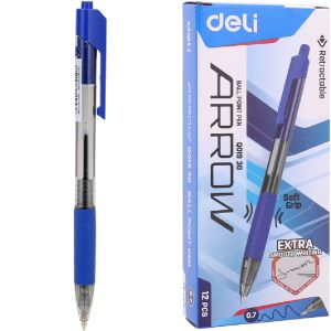 Deli Pen Retractable ,Blue , 0.7mm,EQ01930