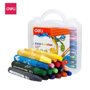 Deli Oil Wax Crayons 18 Colors- Ec20114