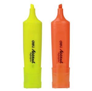 Deli Highlighter Pen 2 Pieces Yellow and Red