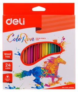 Deli Color Pencil Plastic, 24 Colors