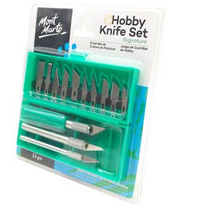 Mont Marte Hobby Knife Set (13 Pieces, Silver)-MACR0004