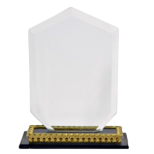 Glass Crystal Hexa 17 cm Trophy, Transparent