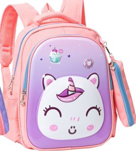 Prima Backpack with Pencil Case - For Girls-15INCH-Orange