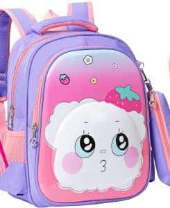 Prima Backpack with Pencil Case - For Girls-15INCH-Purple