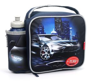 Prima Cars Lunch Bags with Water Bottle for Boys