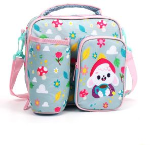 Prima Girls Lunch Bags 2 Pocket Bottle Holder-Multicolor