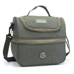 Prima Adult Lunch Bag 2 Pocket-Dark Gray